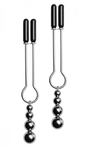 Adorn Triple Bead Nipple Clamp Set Master Series Female Sex Toys