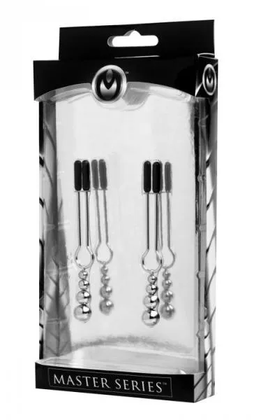 Adorn Triple Bead Nipple Clamp Set Master Series Female Sex Toys