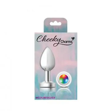 Anal Seductucom Cheeky Charms Light Up Silver Medium Plug Anal Seductucom Cheeky Charms Light Up Silver Medium Plug