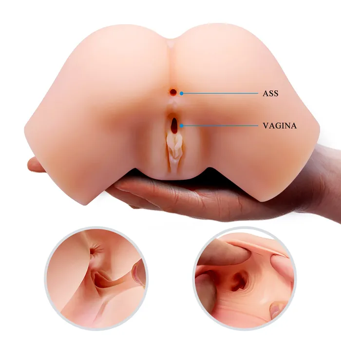 Crazy Bull Male Sex Toys Dual Vagina And Ass Vibrating Masturbator Samantha Flesh