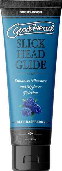 Doc Johnson Goodhead Slick Head Glide Blue Raspberry 4 Oz Vibrators