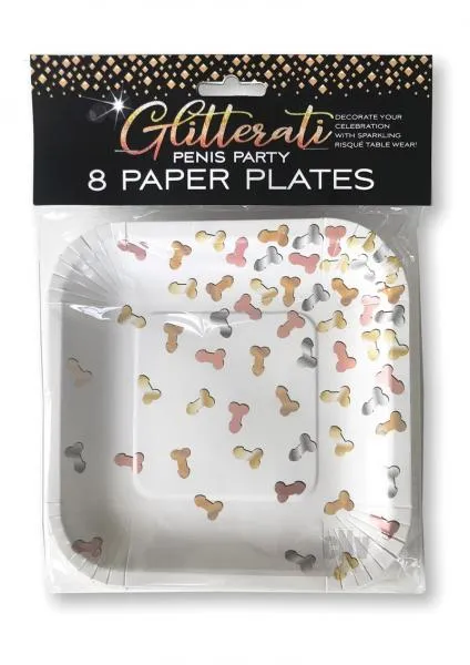 Glitterati Plates 8pk Little Genie Vibrators