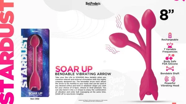 Hott Products Unlimited Stardust Soar Up Bendable Arrow Vibe Pink Vibrators