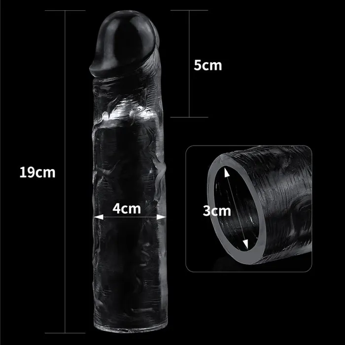 Lovetoy Male Sex Toys Clear Penis Extender Sleeve Plus 2in