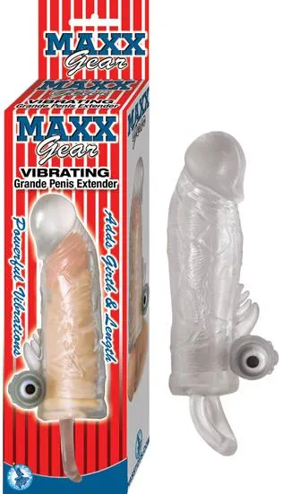 Nasstoys Male Sex Toys Maxx Gear Vibrating Grande Penis Extension Clear