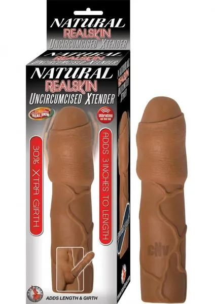 Nasstoys Vibrators Natural Realskin Uncircumcised Xtender Brown