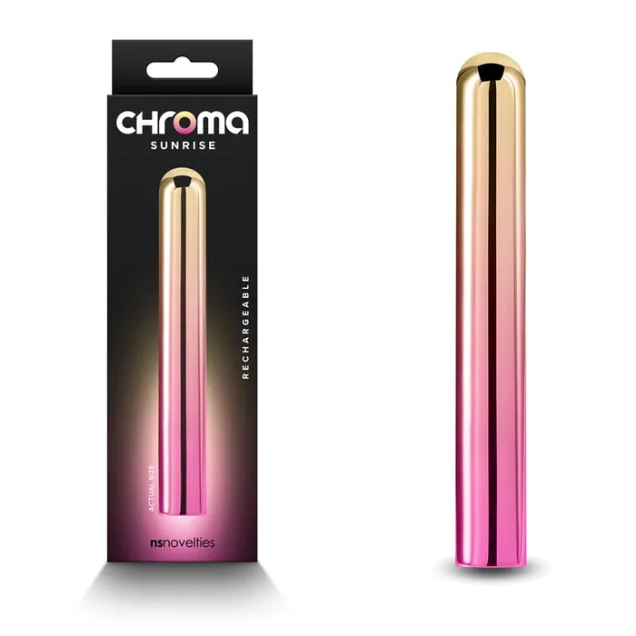 NS Novelties Chroma Sunrise Large Metallic PinkGold 138 cm USB Rechargeable Vibrator Vibrators NS Novelties Chroma Sunrise Large Metallic PinkGold 138 cm USB Rechargeable Vibrator Vibrators