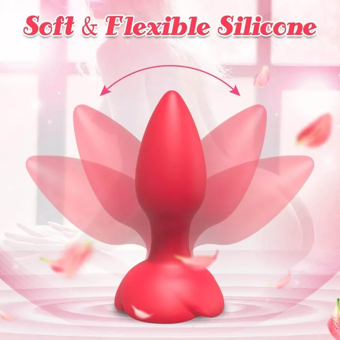 OOTYEMO Anal Male Vibrating Butt Plug Rose