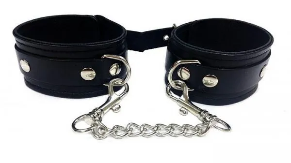 Rouge Garments Restraints Rouge Plain Leather Wrist Cuffs Black Rouge Garments Restraints Rouge Plain Leather Wrist Cuffs Black