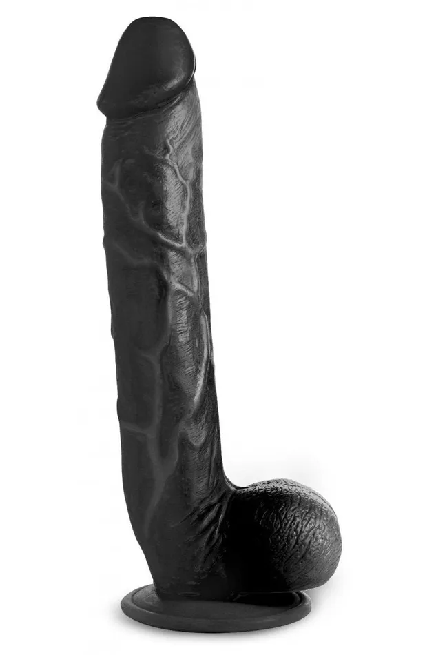 Sd Dildos Long Logan 10 Inch Dildo with Balls Black
