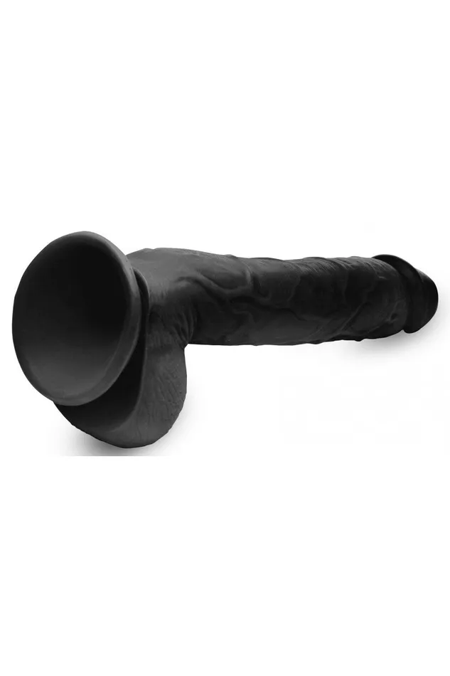 Sd Dildos Long Logan 10 Inch Dildo with Balls Black