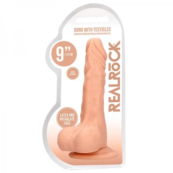 Shots Dildos Real Rock Realistic Dildo With Balls 9 23 Cm Vanilla