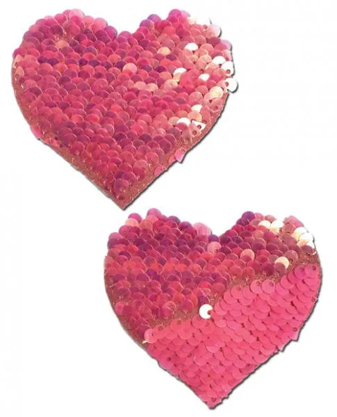 Vibrators Pastease Brand Pasties Pastease Color Changing Flip Sequins Heart Pink OS