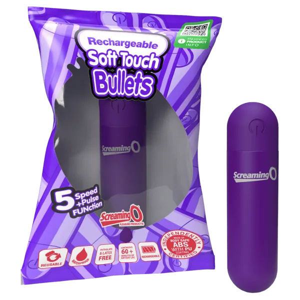 Vibrators Screaming O Rechargeable Soft Touch Bullet Purple
