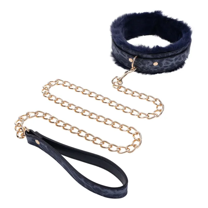 Vibrators Sportsheets Sex Mischief Cougar Fur Collar Leash Navy BlueGold Furry Restraint Vibrators Sportsheets Sex Mischief Cougar Fur Collar Leash Navy BlueGold Furry Restraint