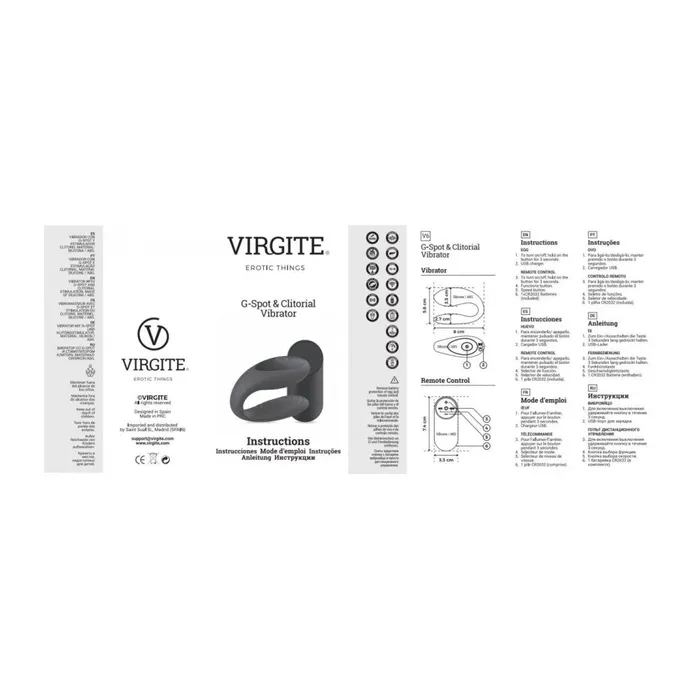 Anal Virgite Virgite E12 Remote Control Vibrator for Couples Black