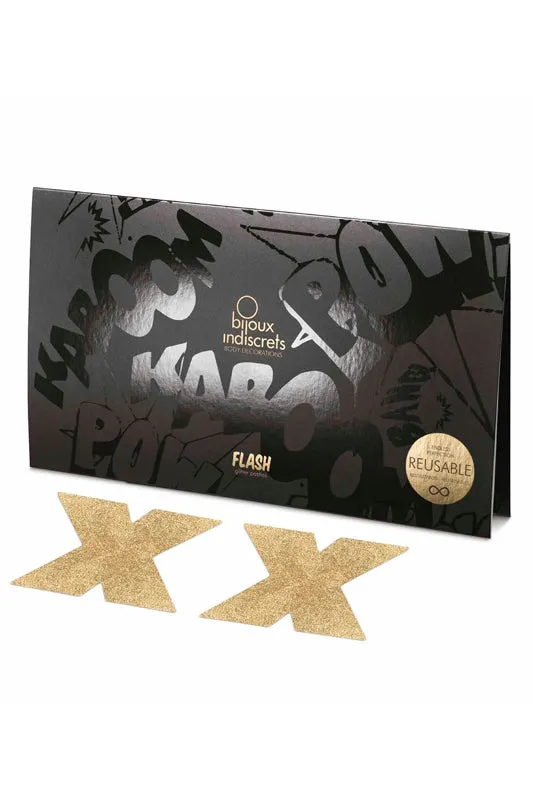 Bijoux Indiscrets Flash Glitter Pasties Gold Le Pop Lingerie Vibrators