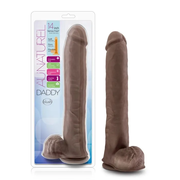 Blush Dildos Big Double Layer Cyber Skin Daddy Brown Dildo
