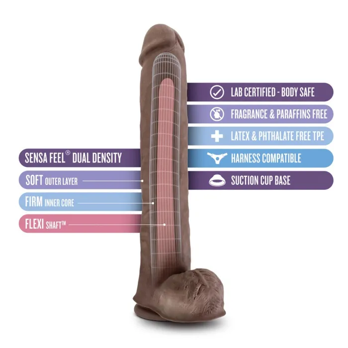 Blush Dildos Big Double Layer Cyber Skin Daddy Brown Dildo