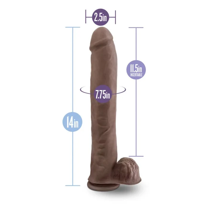 Blush Dildos Big Double Layer Cyber Skin Daddy Brown Dildo