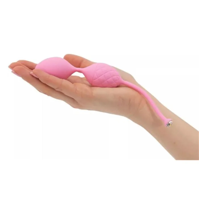 Dildos Jopen Set of Luxury Silicone Vaginal Balls with Weights Swarovski Frisky Pink Crystals