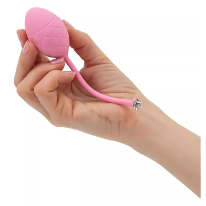 Dildos Jopen Set of Luxury Silicone Vaginal Balls with Weights Swarovski Frisky Pink Crystals