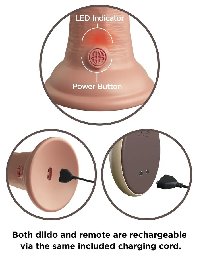 Dildos PipeDream King Cock Elite 9 Dual Density Vibrating Light Cock
