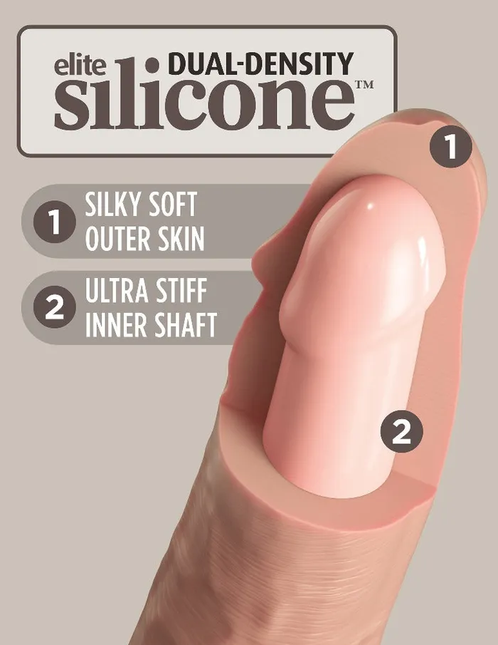 Dildos PipeDream King Cock Elite 9 Dual Density Vibrating Light Cock
