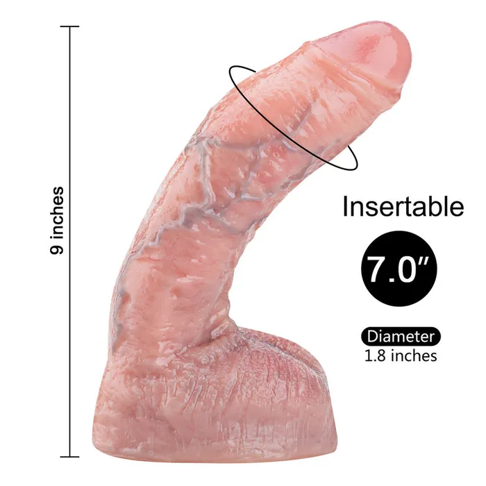 Dildos sex toys Real Skin 9 Inch Curved Realistic Dildo