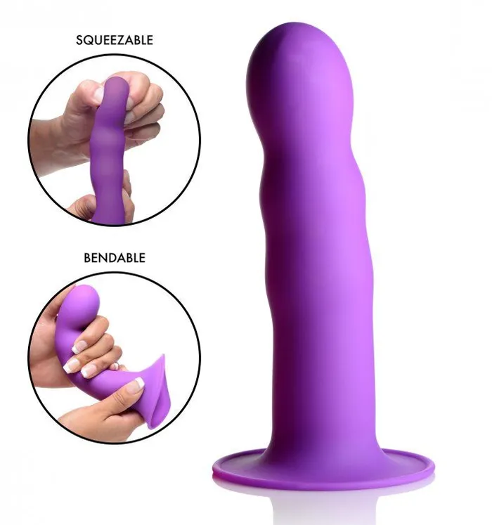 Dildos Squeezable Wavy Dildo Purple SqueezeIt