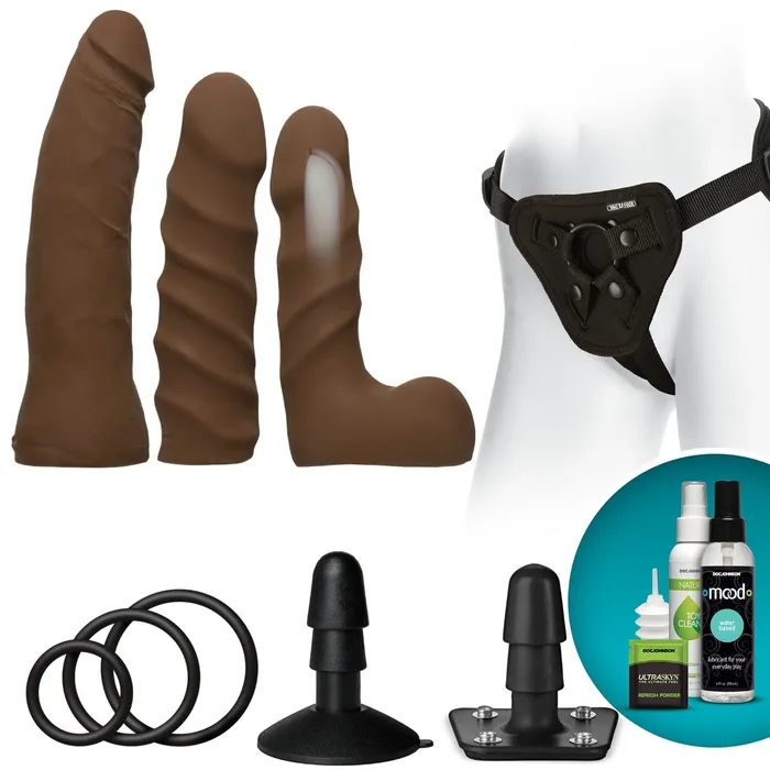 Dildos VacULock Doc Johnson Vac U Lock Dual Density Starter Set Chocolate Dildos VacULock Doc Johnson Vac U Lock Dual Density Starter Set Chocolate