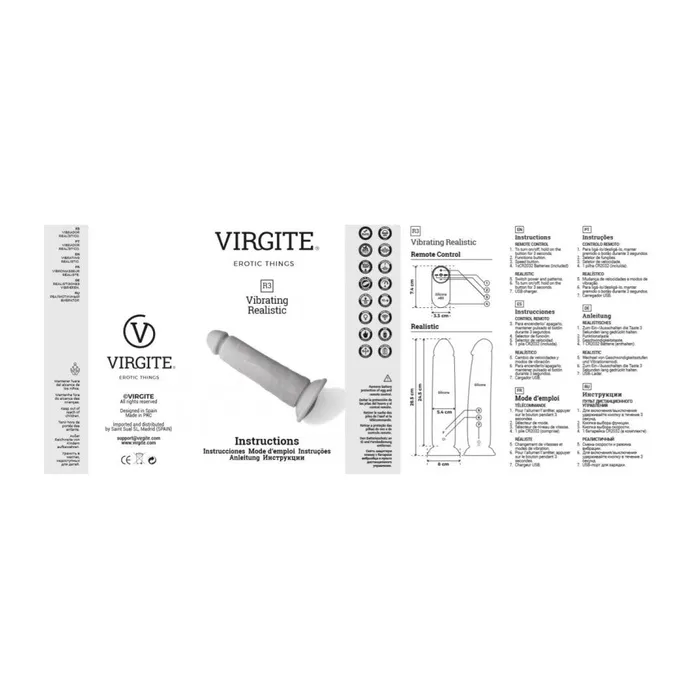 Female Sex Toys Virgite Vibrating dildo with remote Virgite R3