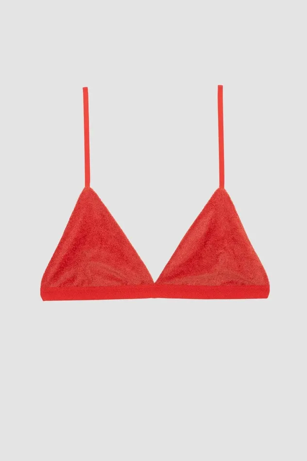 Le Pop Lingerie Vibrators Baserange Triangle Mississipi Bra Velvet Bralette Mino Red