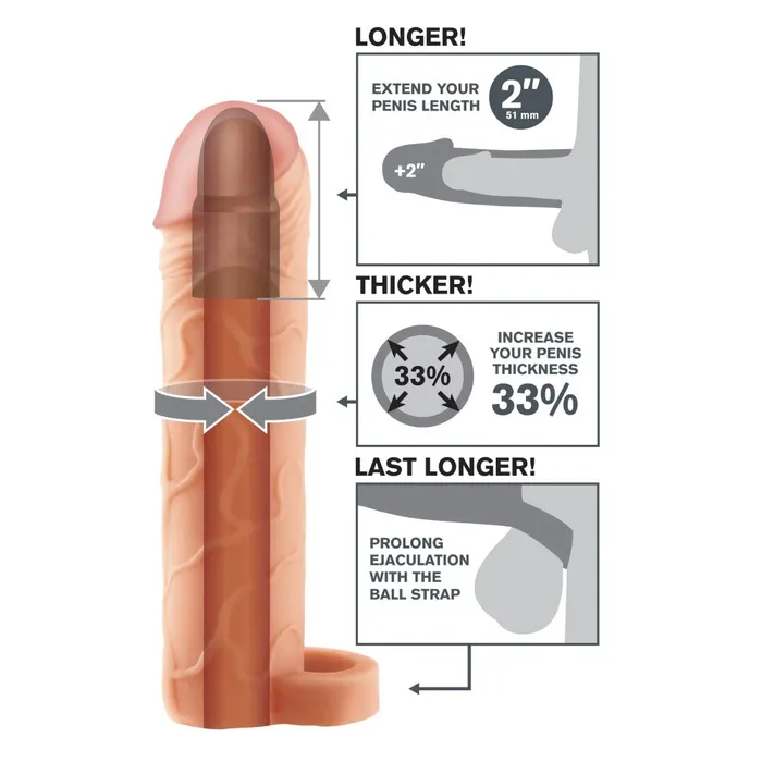 Male Sex Toys Fantasy XTensions Fantasy Xtensions Perfect 2 Extension with Ball Strap Light