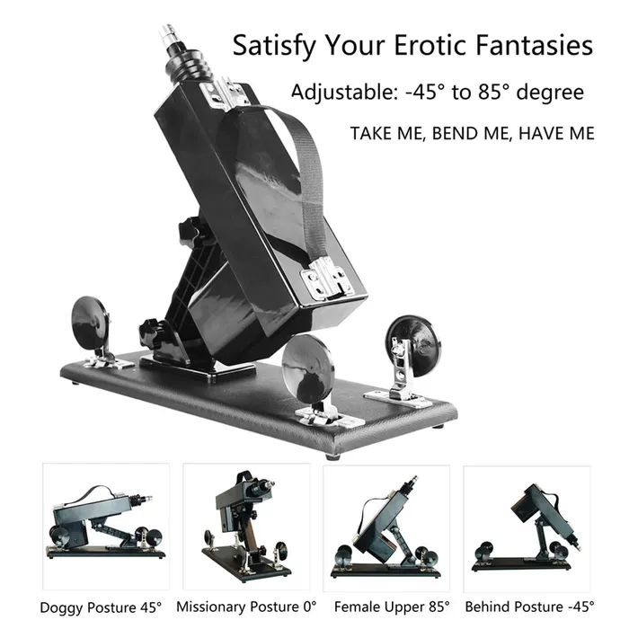 A6 Sex Machine Kit with Realistic Dildo and Extension Pole Black SexyPlay Female Sex Toys