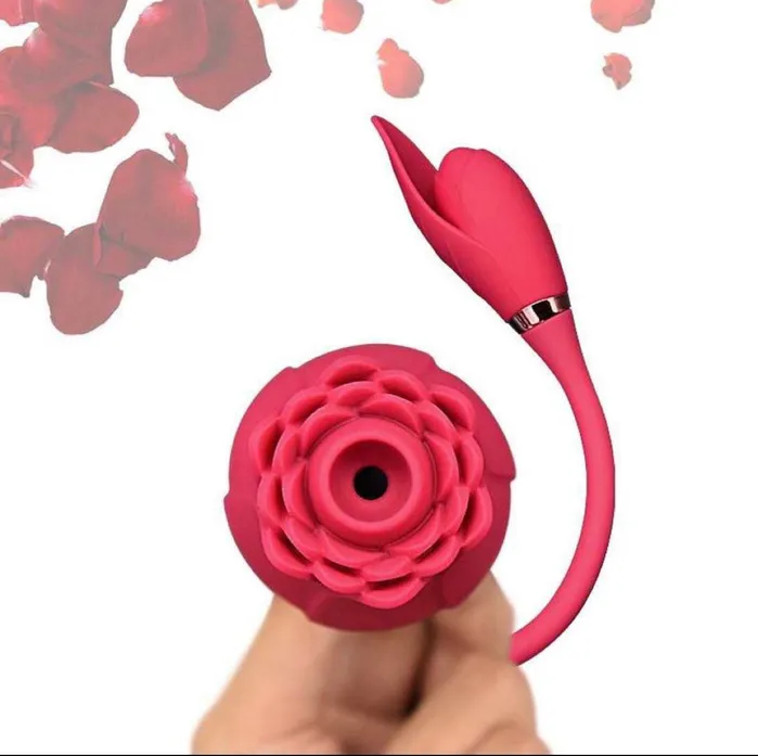 Addicted pleasures Female Sex Toys Sucking rose vibrator with an attach egg