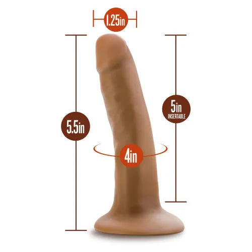Blush Novelties Female Sex Toys DR SKIN Dr Lucas Silicone Dong with suction cup Mocha 14 x 32 cm