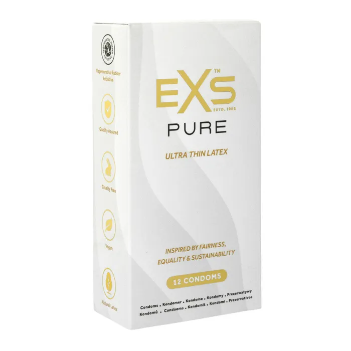 Exs Condoms Female Sex Toys EXS Pur Ultra Thin Latex Condoms 12 Pack