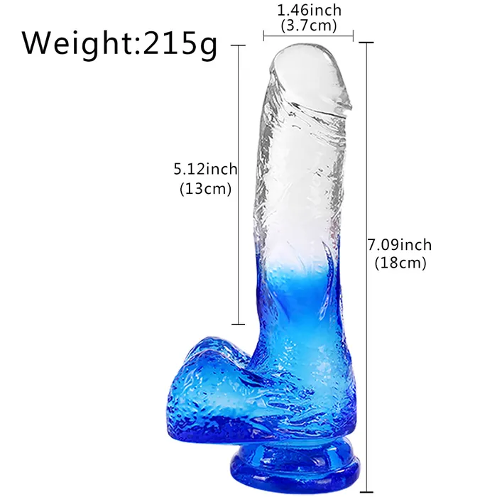 Female Sex Toys DY DY 709 Crystal Realistic Dildo Blue