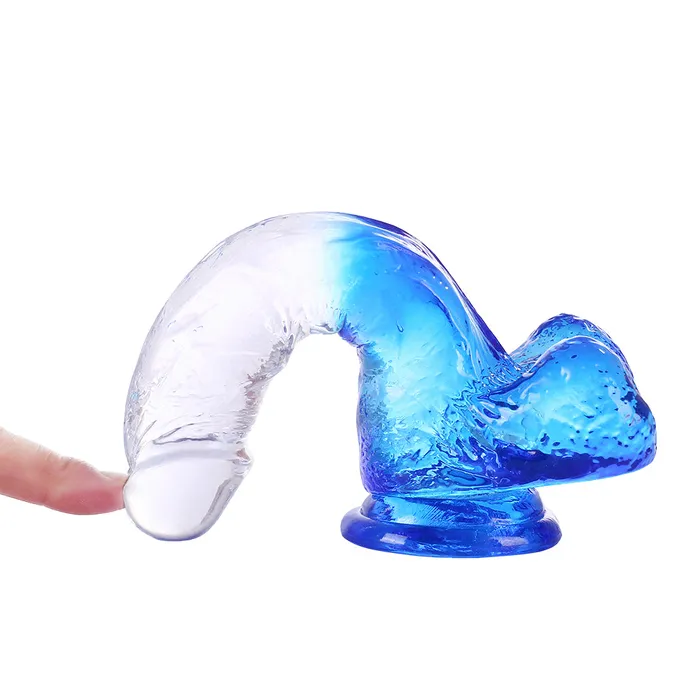 Female Sex Toys DY DY 709 Crystal Realistic Dildo Blue
