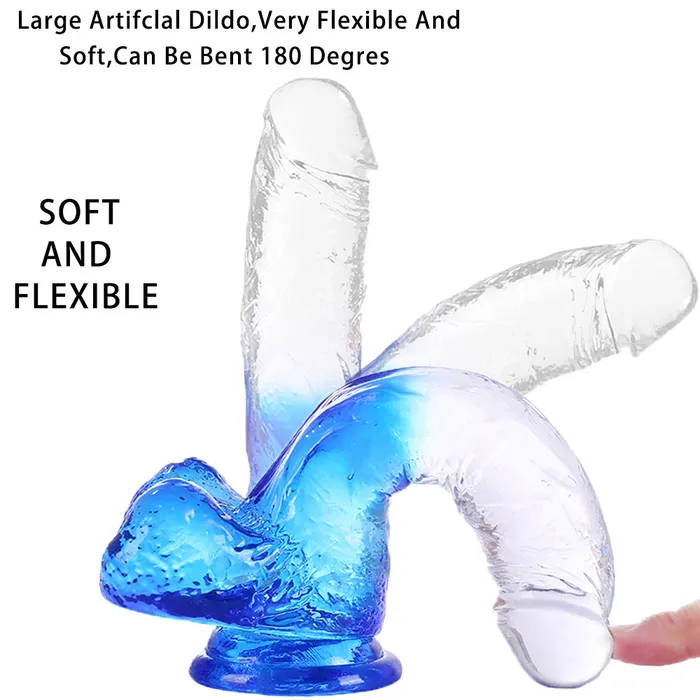 Female Sex Toys DY DY 709 Crystal Realistic Dildo Blue
