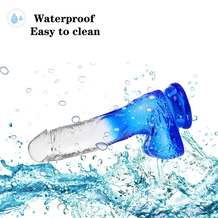 Female Sex Toys DY DY 709 Crystal Realistic Dildo Blue