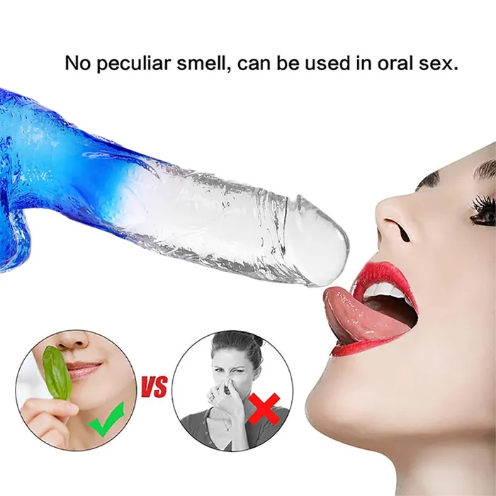 Female Sex Toys DY DY 709 Crystal Realistic Dildo Blue