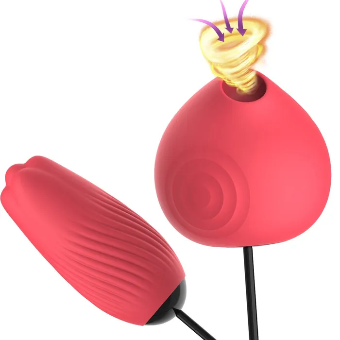 Female Sex Toys JRL DoubleEnded Rose Sucking Stimulator Bullet Egg Vibrator JRL