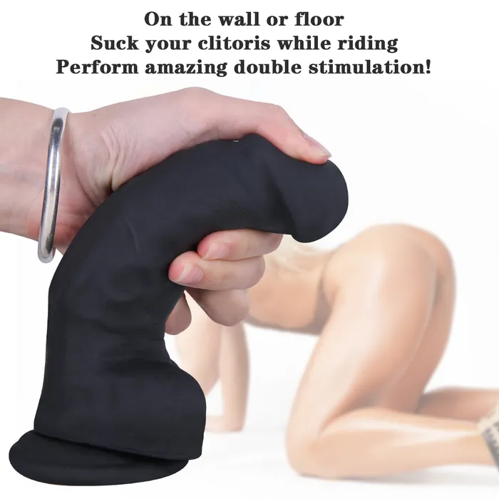 Female Sex Toys MD MD 748 Mustang Silicone Thick Realistic Dildo Black
