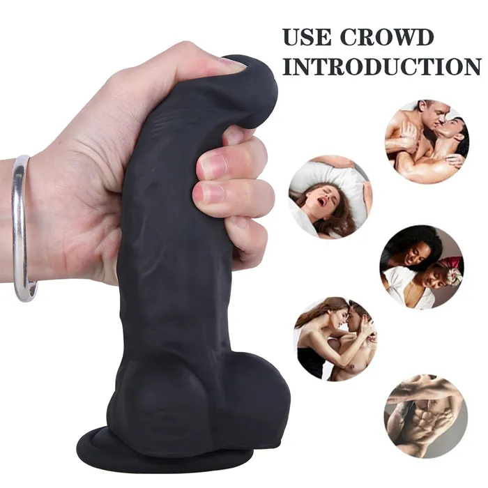 Female Sex Toys MD MD 748 Mustang Silicone Thick Realistic Dildo Black