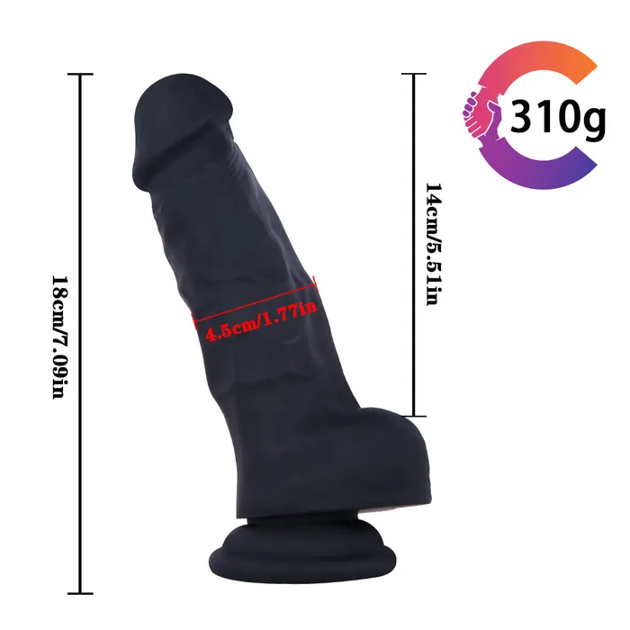 Female Sex Toys MD MD 748 Mustang Silicone Thick Realistic Dildo Black