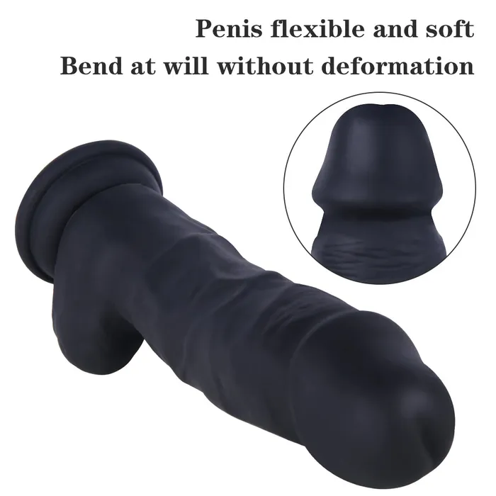 Female Sex Toys MD MD 748 Mustang Silicone Thick Realistic Dildo Black