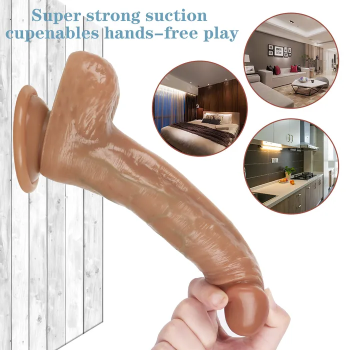 Female Sex Toys MD MD 807 Silicone Realistic Dildo with Suction Cup