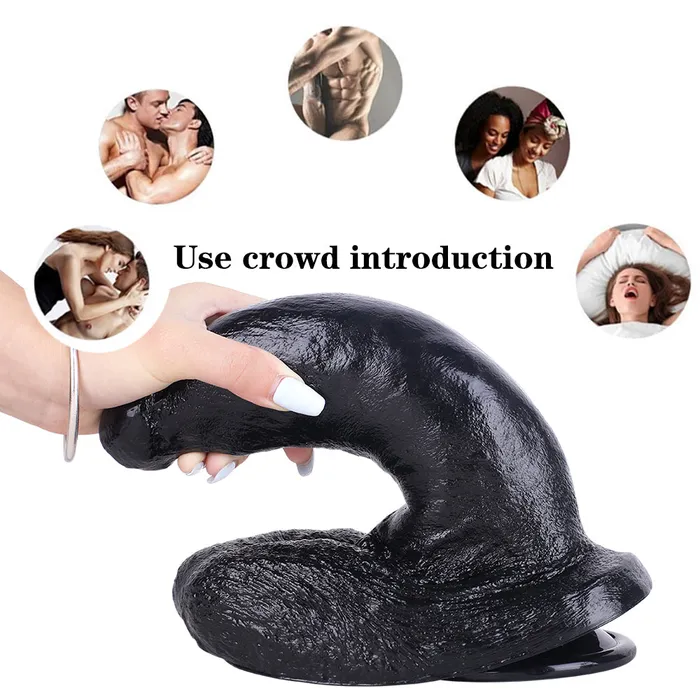 Female Sex Toys MD MD 984 Super Giant Realistic Dildo with Large Base Black